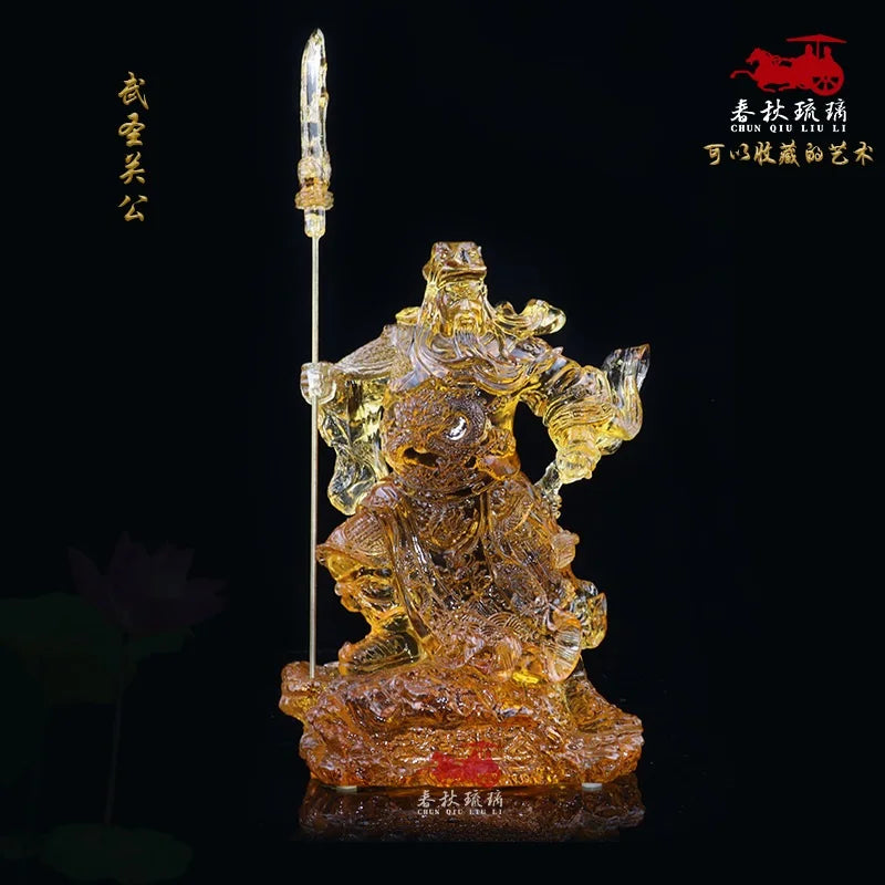 Shop opening gift enshrinement Glass Buddha Statue armed saints Guanyu God of Wealth Worship Decoration
