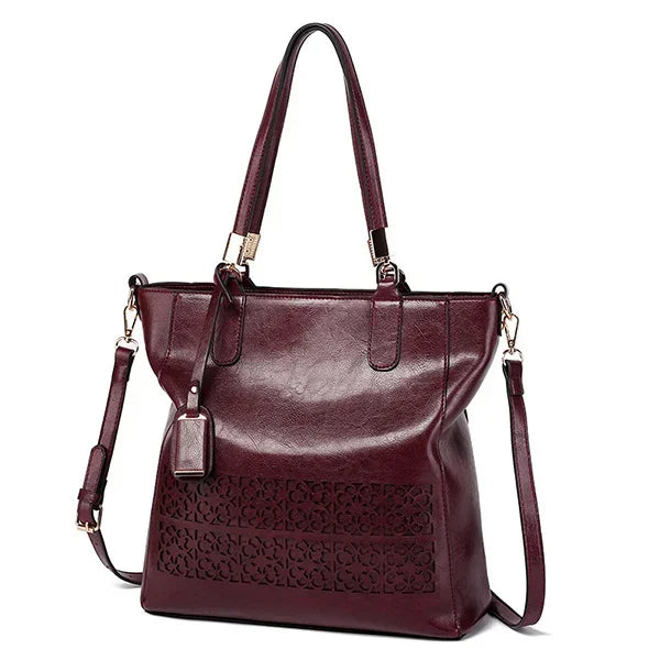 Shoulder Female PU Leather Handbag Bags Designer High Quality Hollow Out Large Capacity Tote Bag Handbags Women