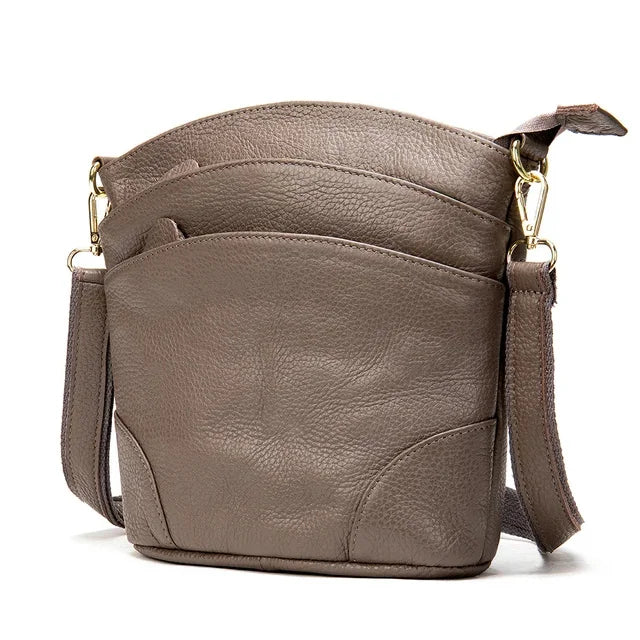 Shoulder s For Women Genuine Leather Coffee Crossbody Female Messenger Bucket Bag Phone Shopping Wife Girls