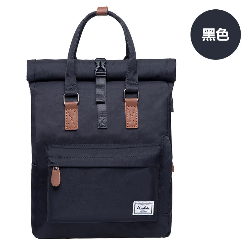 Simple Men Backapck Vintage Canvas Backpack Satchel Rucksack School Bag Travel Camping Bag High Capacity Laptop Notebook Bags