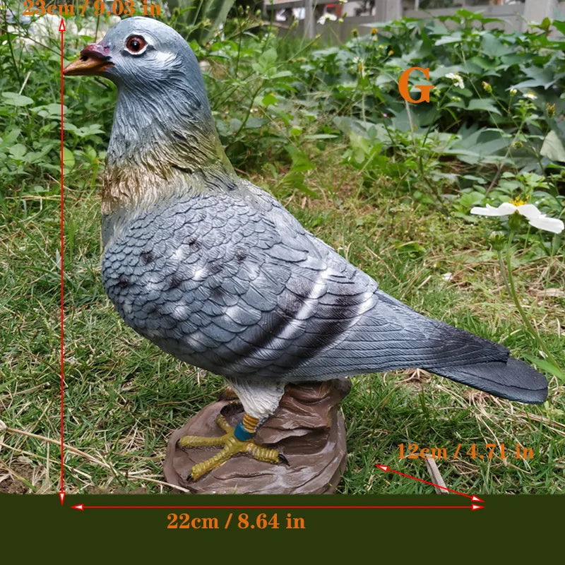 Simulation pigeon statue in resin garden scenic spot Gardening micro landscape decorations European-style home decorations