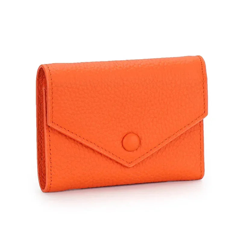 Small Wallet for Women Luxury Full Grain Cow Leather 3 Fold Compact Multifunction Fashion Brand Short Designer Women's Wallets