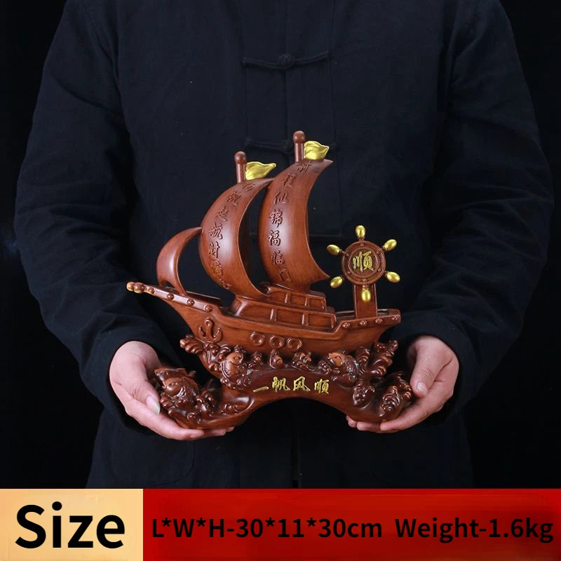 Smooth Sailing Decorations Office Desktop Wealth Seeking Decor Living Room TV Cabinet Omenents Housewarming Gifts