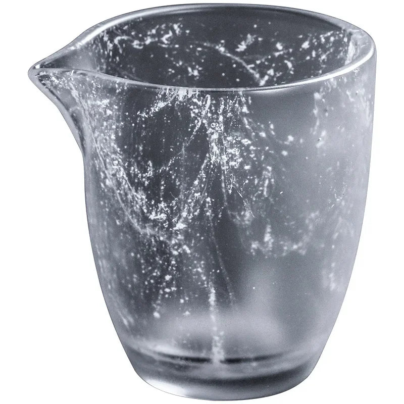 Snow Colored Glass Fair Cup Crystal Thickened Glass Tea Dispenser Large Chahai Transparent Built Kungfu Tea Set Accessories