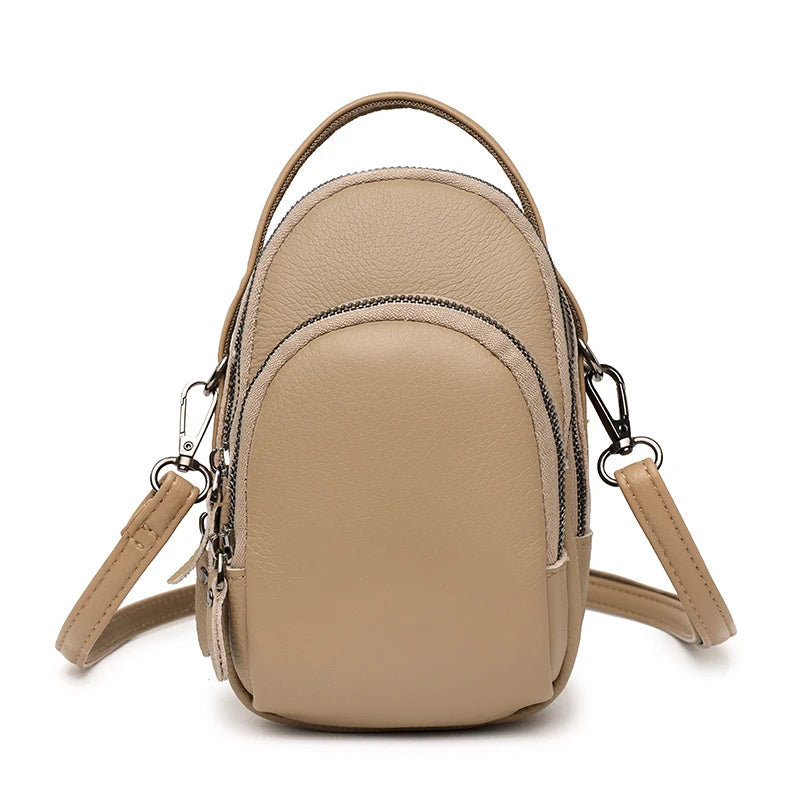 Soft Cowhide Bag For Women Designer Three Layers Of Large Capacity Ladies Handbag Fashion Genuine Leather Shoulder Crossbody Bag