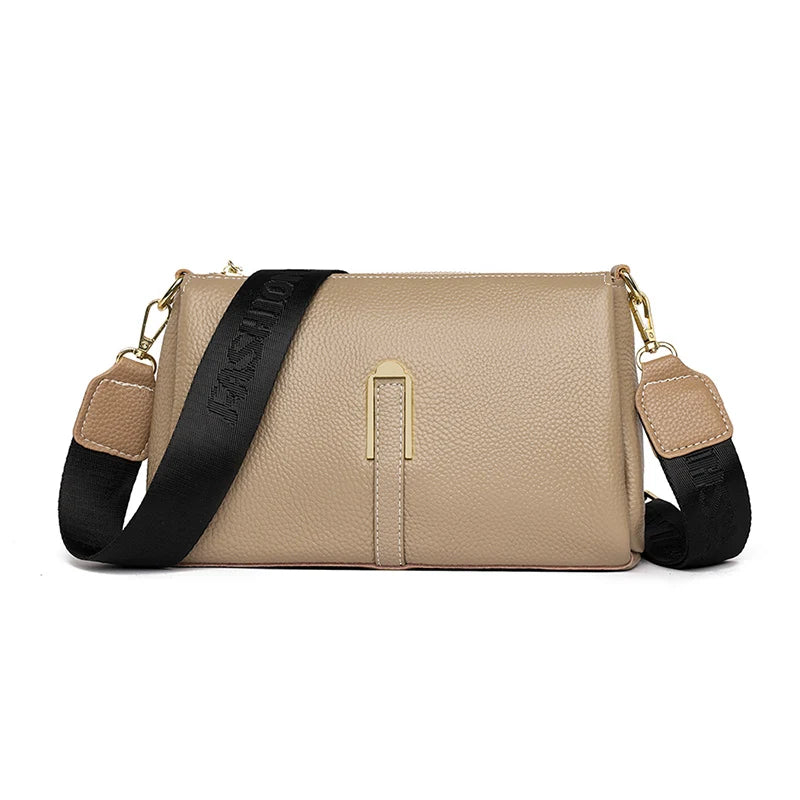 Solid Color Women Genuine Leather Bag Luxury Handbag Women's Bag 2023 High Quality Soft Cowhide Zero Wallet Female Messenger Bag
