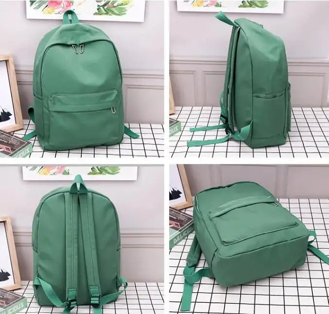 Solid Color Women Or Men Rucksack Large School Bag Backpack for Teenage Girls Fashion College Student Book Back Pack