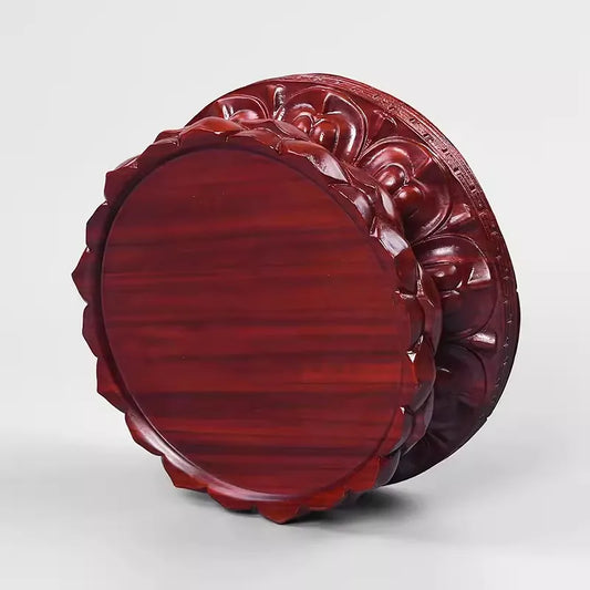 Solid Wood Bracket Decorations, Bonsai Vase, Flower Pot, Incense Burner, Buddha Statue, Wooden Rosewood Circular Base
