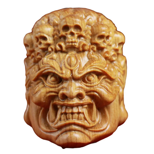 Solid wood- motionless Mingwang feng shui Buddha statue pendant Chinese Buddha statue Home, car, key decoration pendant