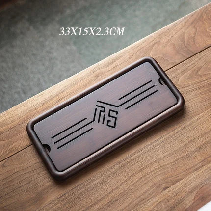 Solid wood tea tray Drainage water storage kung fu tea set Drawer tea room board table Chinese tea room ceremony tools
