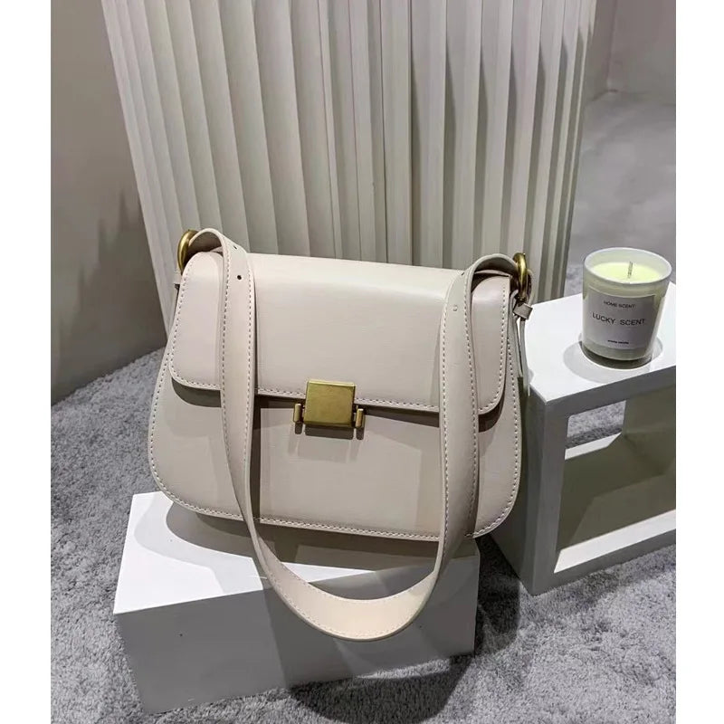 Somple Solid Elegant Small Square Bag Korean Fashion All-match Underarm Shoulder Bags Female Handbags Designer Luxury Purses