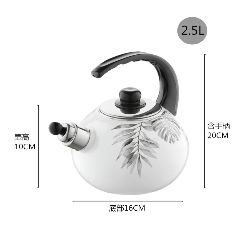 Sound Reminder Enamel Kettle Induction Cooker Electric Pottery Oven Household Teapot Northern Europe Enamel Water Kettle