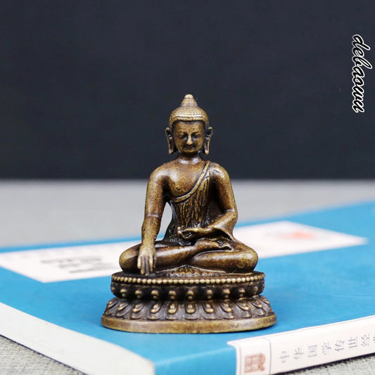 Southeast Asia Thailand GOOD Buddhist Amulet HOME pocket travel talisman GOOD LUCK Safety Temple Buddha Sakyamuni brass statue