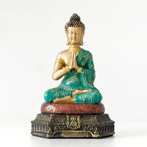 Southeast Asian Buddha statue decorative statue Resin art sculpture Home living room Buddhas Buddhist supplies 32cm