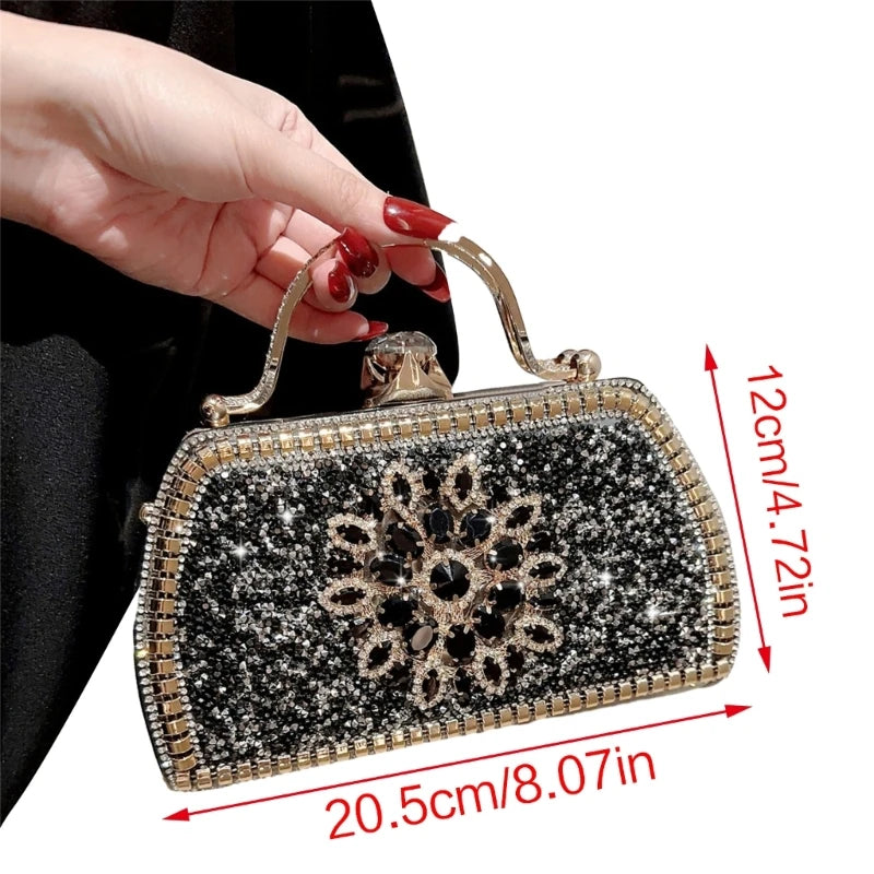 Sparkling Bag Wedding Party Formal Evening Bag for Women Girl Banquet Crossbody Shoulder Bags Cocktail Clutch