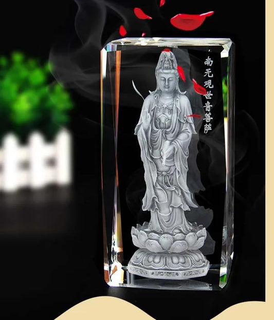 Special Offer large HOME Family 3D crystal Namo Amitabha Guanyin Buddha efficacious bless safe good luck Talisman statue