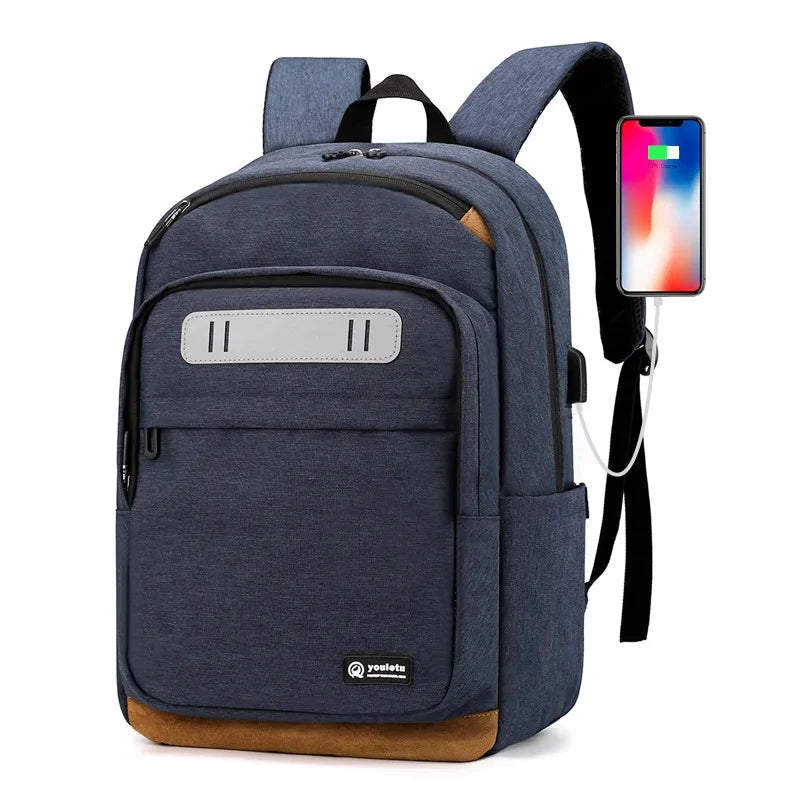 Sports USB Charging Men's Large Capacity Laptop Casual School Bag For Teenager Fashion Man Travel Backpack