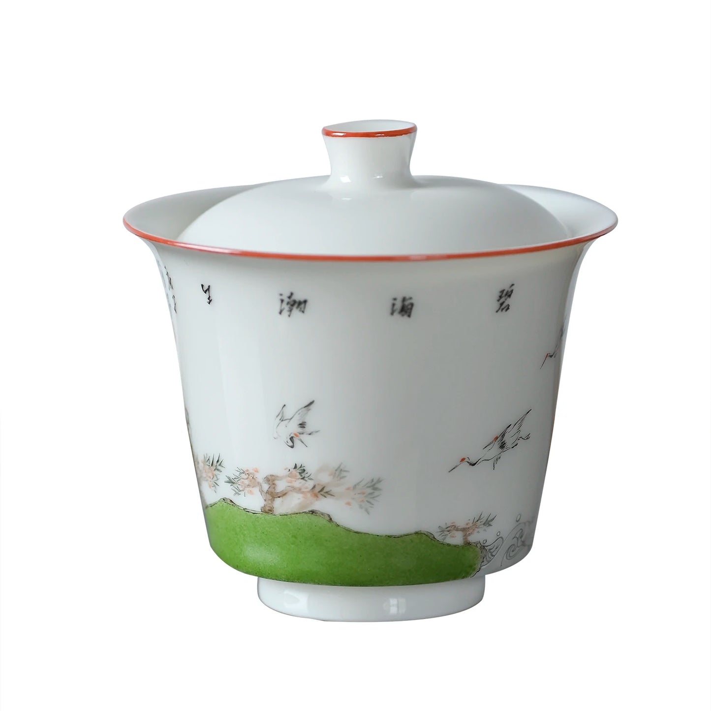 Spray at the beginning of the jingdezhen hand-painted horseshoe tureen kung fu tea tea art ceramic cups tea bowls