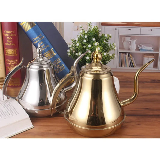 Stainless Steel Coffee Drip Pot Gooseneck Kettle Teapot Tea Maker with Filter Induction Cooker Tea Kettle Kitchen Tools