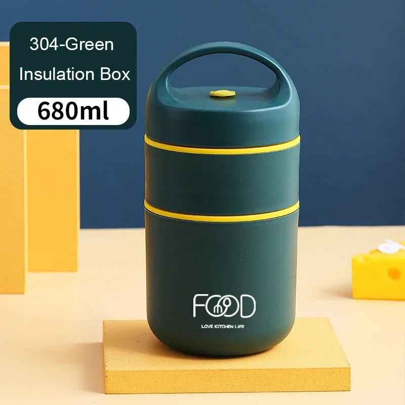 Stainless Steel Vacuum Thermal Lunch Box Insulated Lunch Bag Food Warmer Soup Cup Thermos Containers lunch box for kids tupper