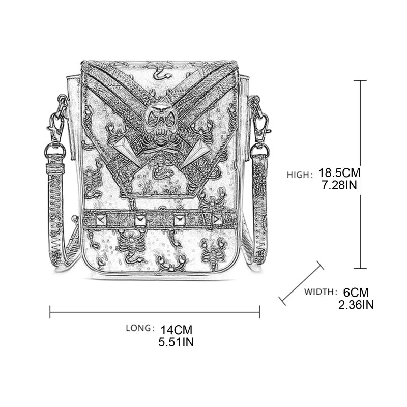 Steampunk Small Crossbody Bag Shoulder Purse Pouch Cellphone Wallet Satchel
