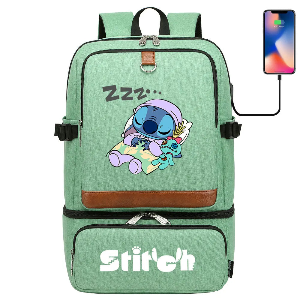 Stitch Girl Boys Kids Teenagers Schoolbags Insulated Compartment USB Waterproof Cooler Backpack Women Picnic Lunch Bag