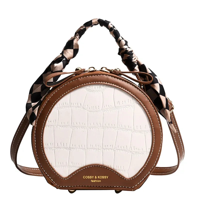 Stone Pattern 2024 New Fashion Texture Handbag Women's Shoulder Crossbody Small Round Bag Designer Bags Luxury Hand Bags