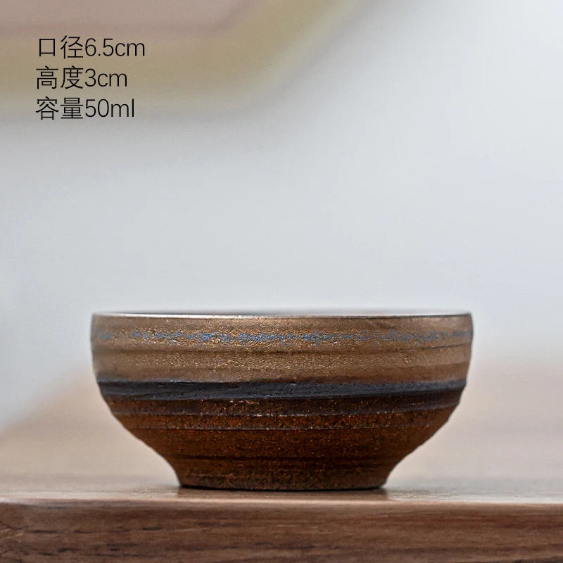 Stoneware Tea Cup Master Cup Ceramic Single Cup Small Retro Tea Cup Japanese Home Kung Fu Tea Set