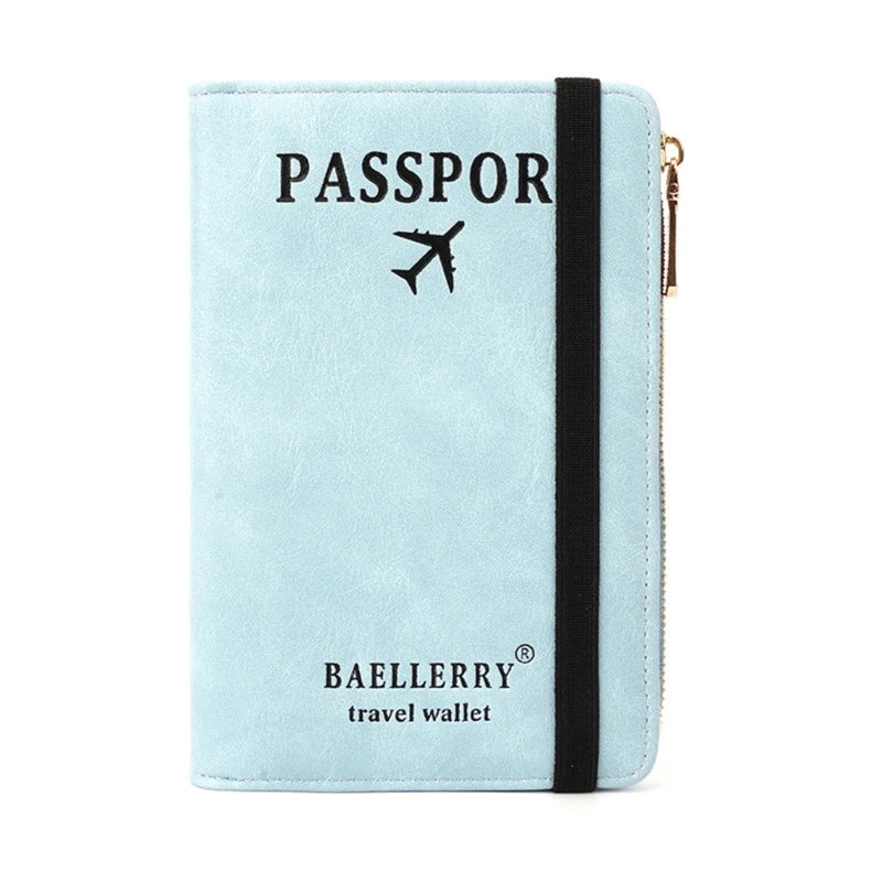 Stylish Passport Wallet with Multiple Card Slots Blocking Keep Your Documents Organized and Secure
