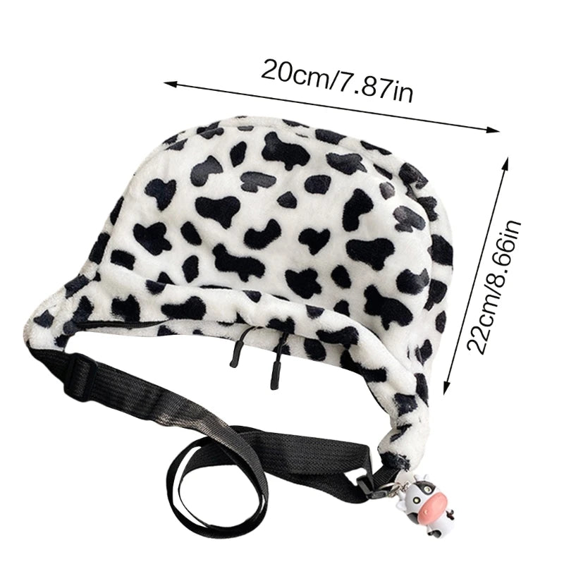 Stylish Single Shoulder Plush Bag with Lovely Cow Designs Lightweight Handbag