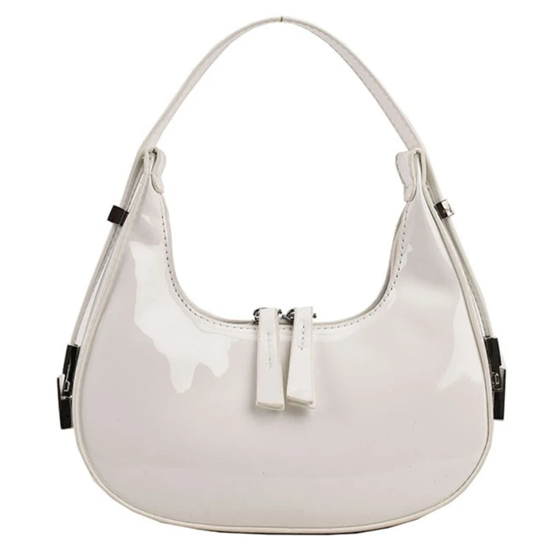 Stylish Small Handbag and Purse for Women Trendy PU Half Moon Shape Shoulder Bag
