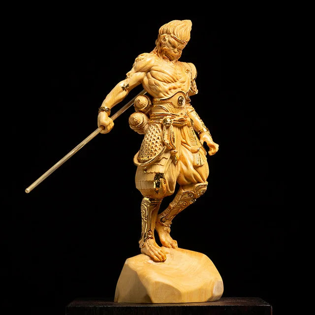 Sun Wukong - Monkey King Statue Kung Fu Tea Set Home Decor Solid Wood Figurines Tal Crafts
