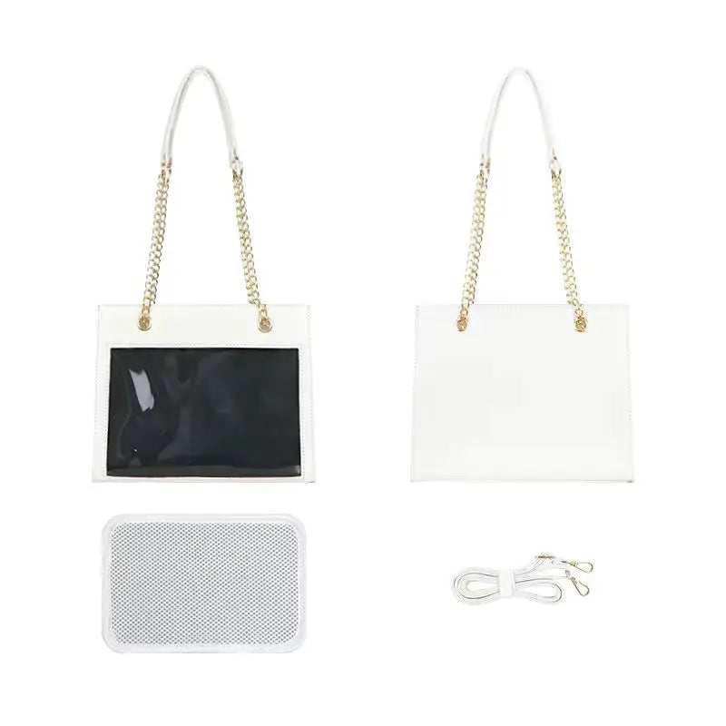 Sweet Japan Style Gilrs Lolita HandBags Totes Female Kawaii Transparent Layer Chains Strap Shoulder Bags Itabags