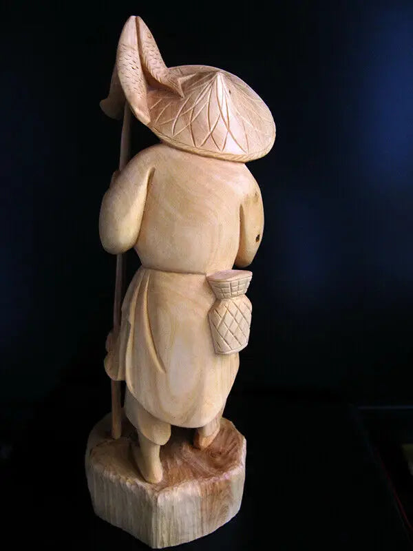 TJ039ca: 19.5x7x6.5 CM Boxwood Figurine Carving : Stunning Fishman