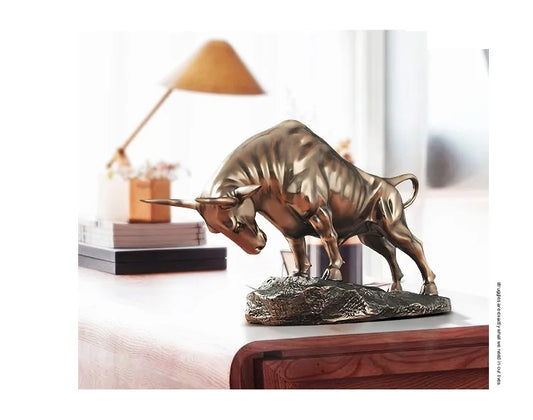 TOP ART Home store Company SHOP Decor ART stock market financial business bring wealth GOOD LUCK Success Wall Street Bull Statue