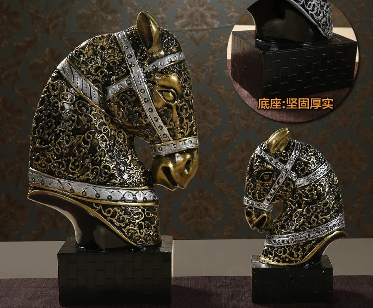 TOP ART- home office business efficacious FENG SHUI Talisman Protection Auspicious Lucky Success HORSE Sculpture statue