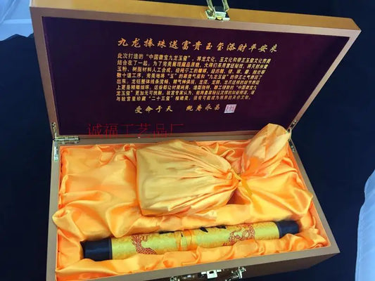 TOP COOL # HOME office company Business Gift box - CHINA The emperor Yuxi imperial jade seal 5A+ Replica statue