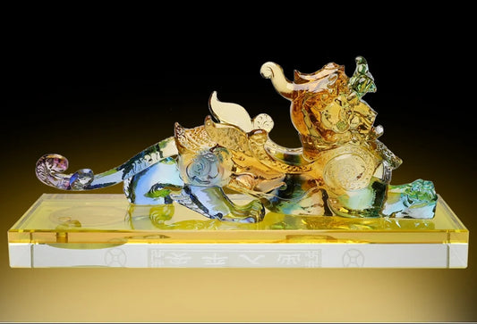 TOP COOL gift HOME CAR office efficacious talisman thriving business money good luck CRYSTAL PI XIU FENG SHUI ART statue