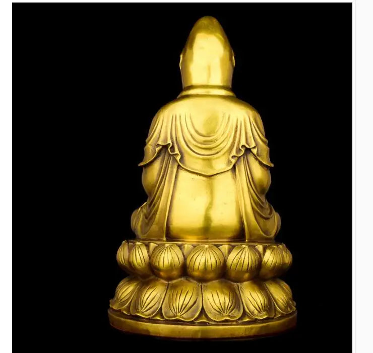 TOP GOOD Buddha figure HOME hall TOP Protection Buddhism copper Guanyin Avalokitesvara buddha figure statue 28 cm