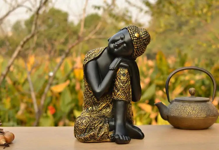 TOP GOOD Buddhist supplies #24cm Large -home family Room Bless Safe good luck Buddha -Southeast Asia Sleeping Buddha art statue
