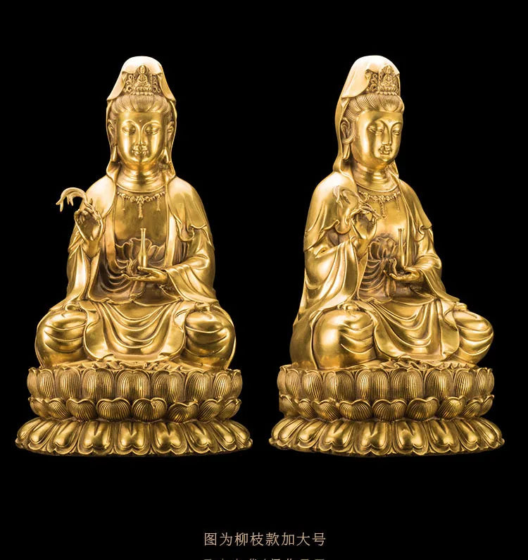 TOP GOOD -HOME lobby Temple Company Opening Good luck Auspicious Guanyin Buddha brass Sculpture statue 48CM