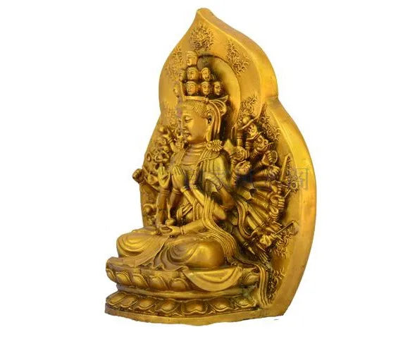 TOP GOOD efficacious Protection Talisman # Thousand-hand goddess Bodhisattva brass statue--23 CM TALL