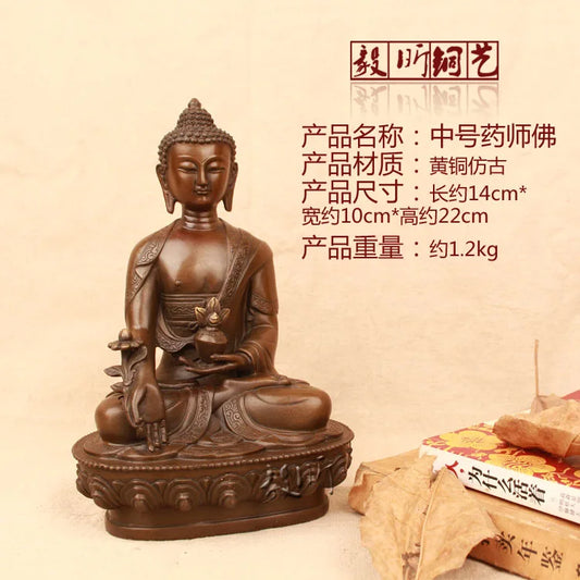 TOP GOOD figure of Buddha HOME Talisman House Protection # 3P Tibetan Nepal Buddhism Phra Sompo Buddha brass statue
