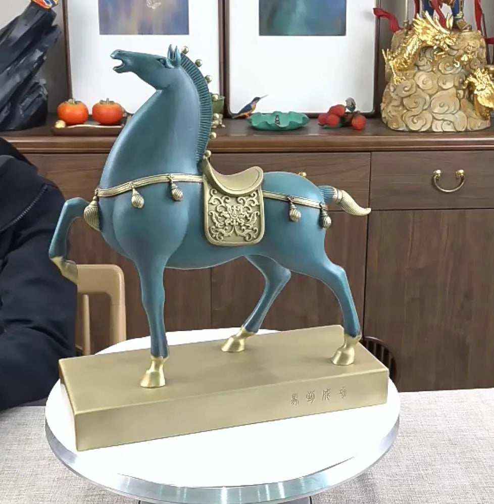 TOP grade Good luck Royal Wealth Fortune horse mascot HOME OFFICE company decoration bring wealth money bronze Sculpture