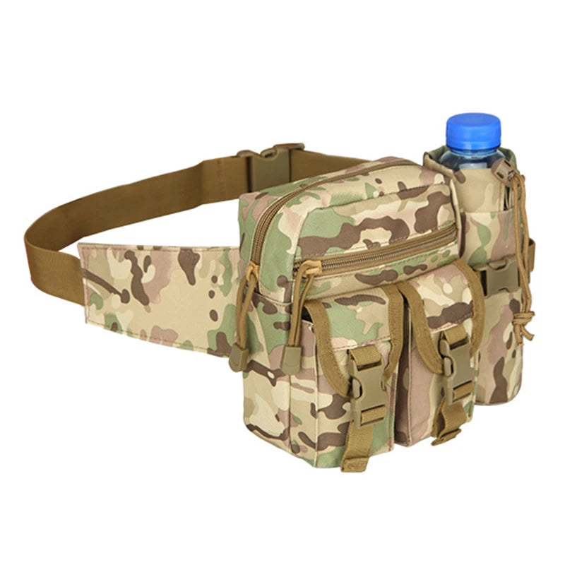 Tactical Men Waist Pack 800D Nylon Hiking Water Bottle Phone Pouch Outdoor Sports Army Military Hunting Climbing Camp Belt Bag