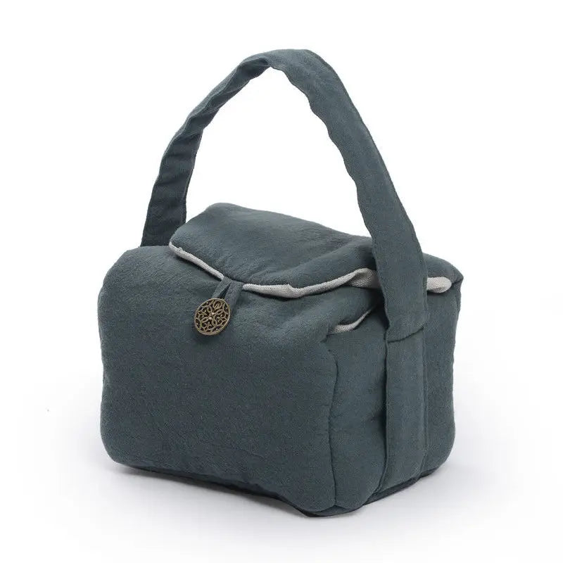 Tea Cozies Travel Tea Set Storeage Bag Portable 1 Pot 2 Cups Cloth Bag Storage Handmade Cotton Linen Suit Drinkware Teaware