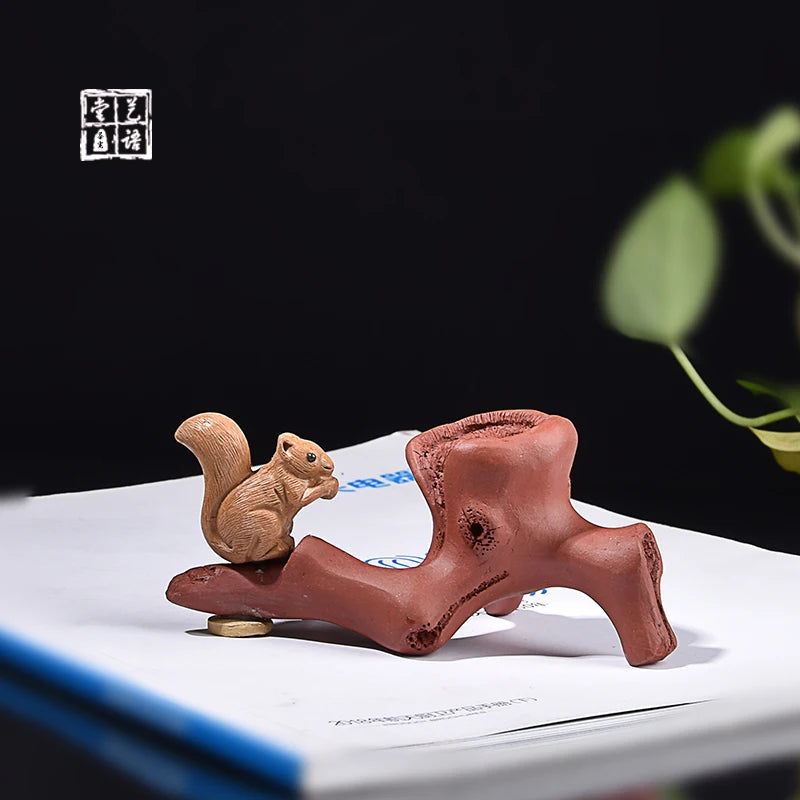 Tea Ornaments Decoration Fine Zisha Handmade Stump Simulation Shelf Pen Holder Calligraphy Materials Tea Set Tea Ceremony Utensi