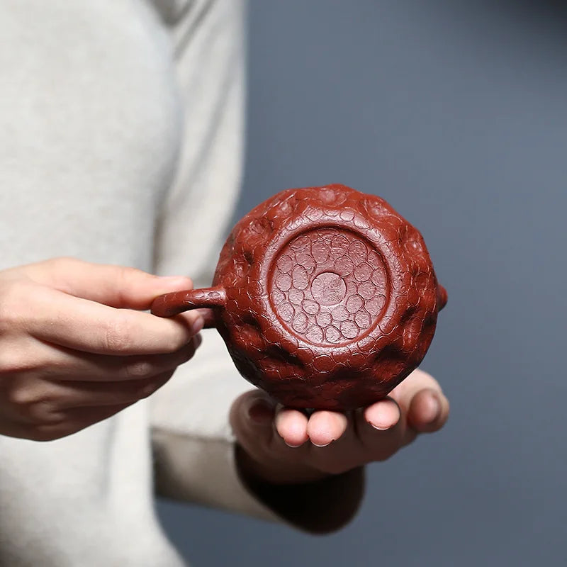 Tea Pot glossy ganoderma design handmade craft marked master pots Chinese real yixing zisha dahongpao clay 200ml xishi pot new