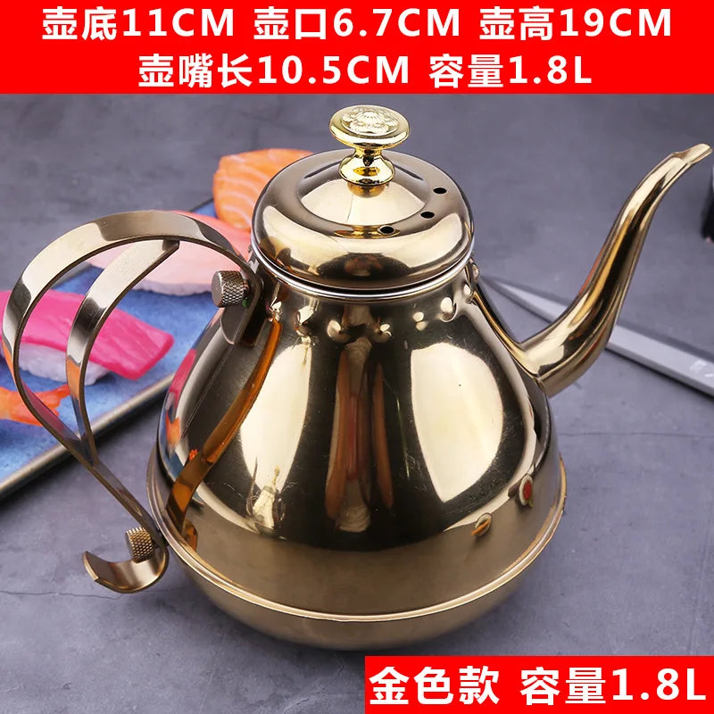 Teapot with Tea Filter 304 Stainless Steel Coffee Tea Pot Water Kettle Induction Cooker Stove Universal Kitchen Tool