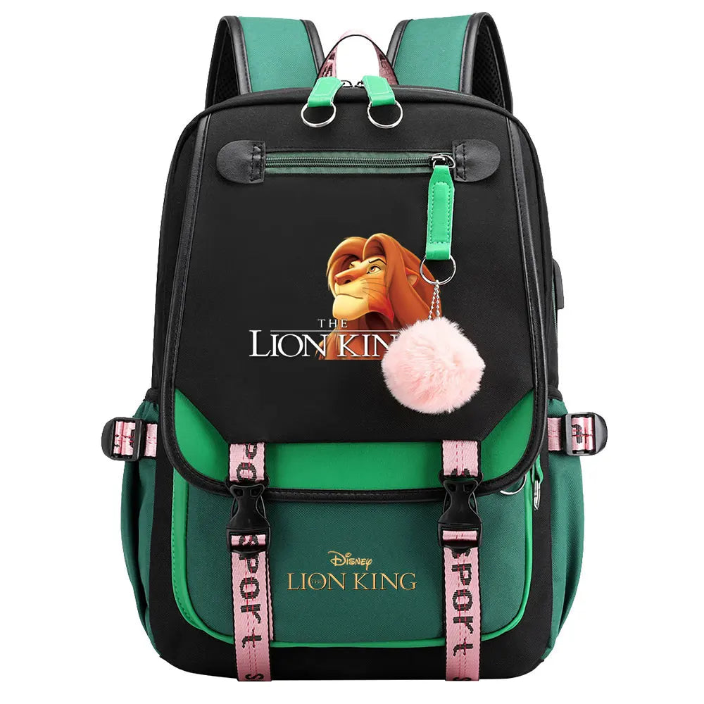 The Lion King Boys Girls Kids School Book Bags Women USB Bagpack Teenagers Canvas Laptop Travel Student Backpack